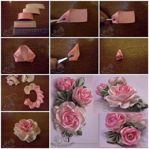 DIY Pretty Satin Ribbon Roses - Free Tutorial