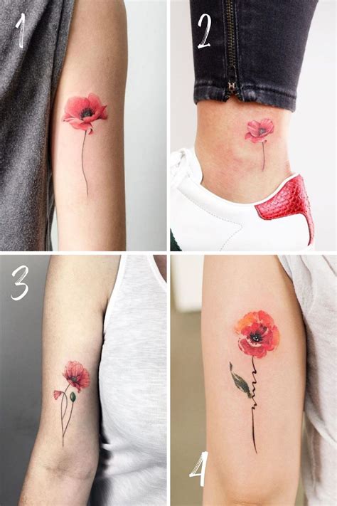 four pictures showing different types of tattoos