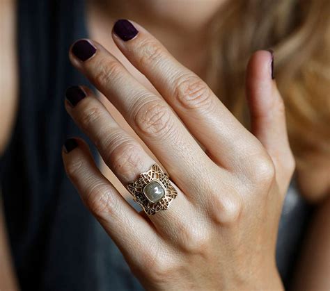 Rose Cut Diamond Ring Rose Cut Engagement Ring Gold Lace - Etsy