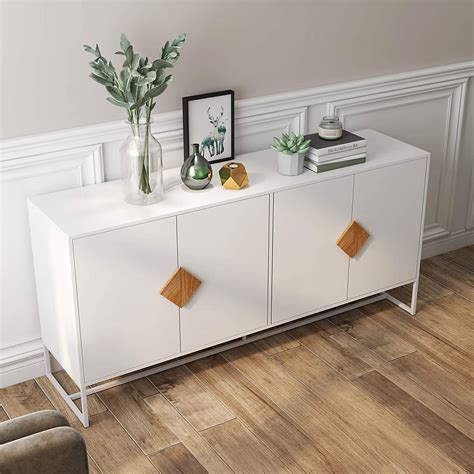 narrow sideboard buffet scandinavian dining room furniture white ...