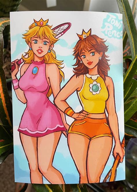 Princess Peach and Daisy Fan Art Mini Print | Etsy