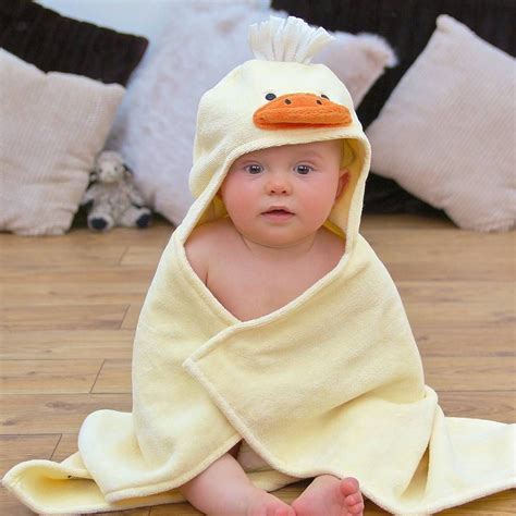 Personalised Cuddly Duck Baby Towel By Bathing Bunnies | Baby bath ...