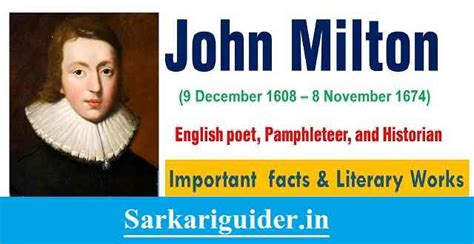 John Milton Biography | List of Works, Poems, Paradise Lost