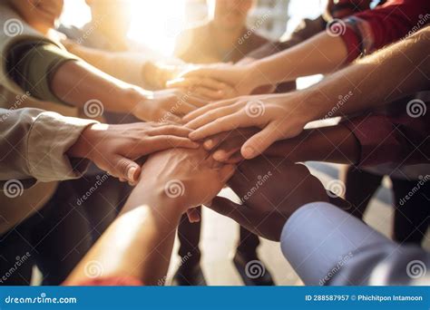 Diversity and Unity Group of Multicultural People Holding Hands in a ...