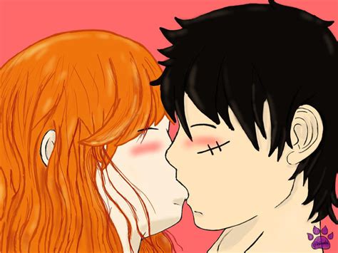 Luffy x Nami - Kiss by chibi-koala on DeviantArt