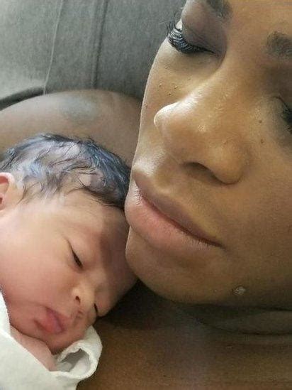 Serena Williams shares pictures of her new baby girl - BBC News