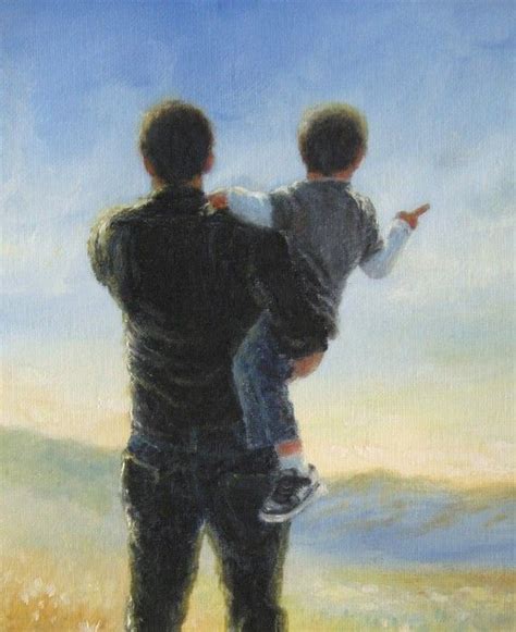 Father and Son Art Print, dad son paintings, father's day gift, boys ...