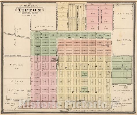 Historic Map : 1885 Tipton, County Seat of Cedar County, Iowa ...