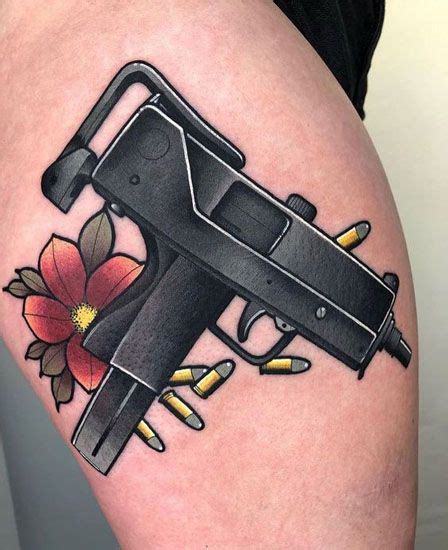 Traditional Gun Tattoo Design