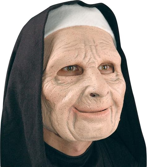 Nun On The Run Female Old Lady Character Latex Face Mask ...