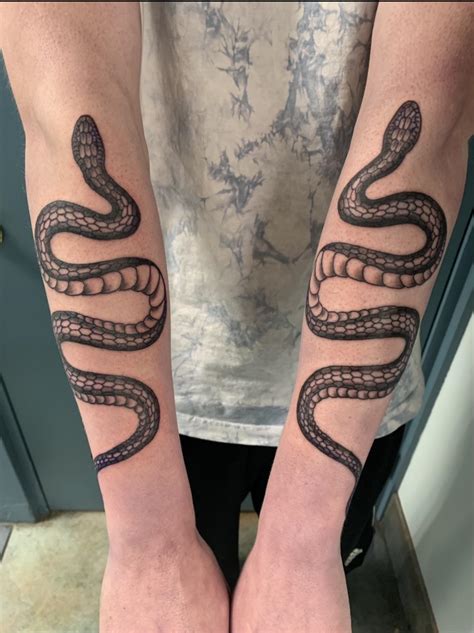 My first ink, Twin Snakes (Done by Tom Beasley, Dragon Moon Studio in ...