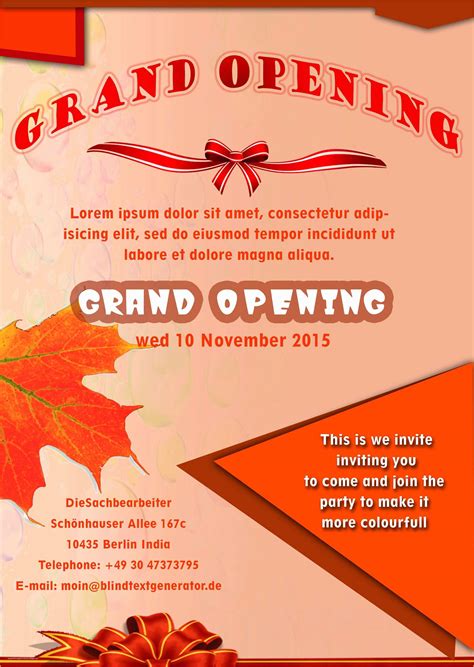 Grand Opening Invitation Template Free Of 20 Grand Opening Flyer ...