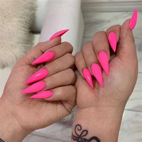 65 Stylish Stiletto Nail Art Designs | Pink stiletto nails, Pink nails ...