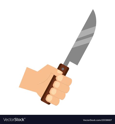 Hand holding knife Royalty Free Vector Image - VectorStock