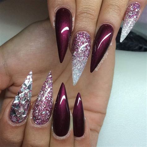 Super cute and girly | Nail designs glitter, Stiletto nails designs ...