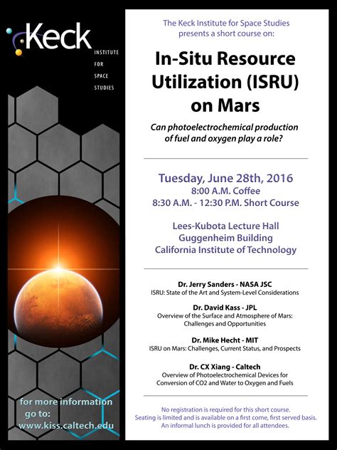 Short Course: In-Situ Resource Utilization (ISRU) on Mars