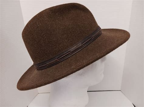 Dorfman Pacific Wool Outback Hat Brown Medium Brown L… - Gem