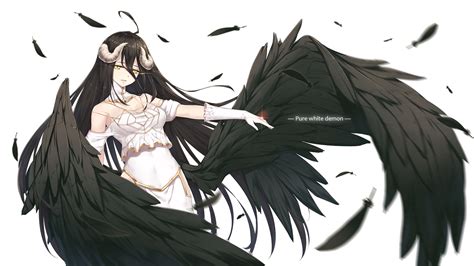 Wallpaper : anime girls, Overlord anime, Albedo OverLord, wings ...