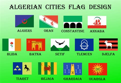 I made flags for some Algerian cities based on coat of arms or local ...