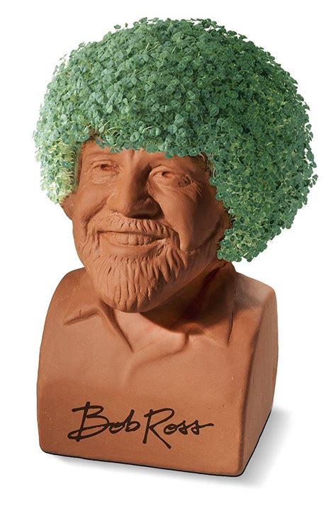 Chia Pet Bob Ross with Seed Pack, Decorative Pottery Planter, Easy to ...