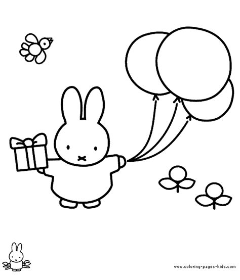 Miffy color page - Cool cartoon coloring pages for kids