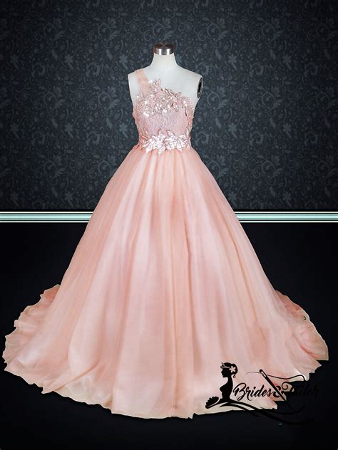 Peach Colored Wedding Dress by bridesandtailor.com