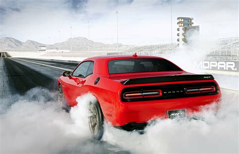 HD wallpaper: burnout, challenger, dodge, hellcat, race, red, smoke ...