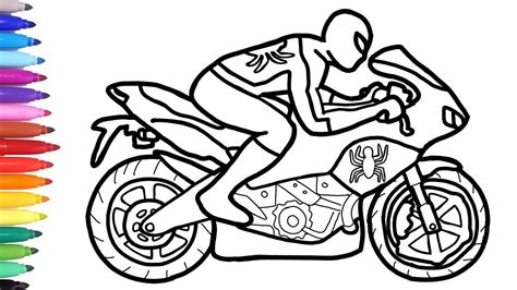 Printable Spiderman Motorcycle Coloring Pages – Thekidsworksheet