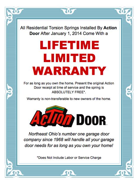 Lifetime Warranty - Action Door - Garage Door Company