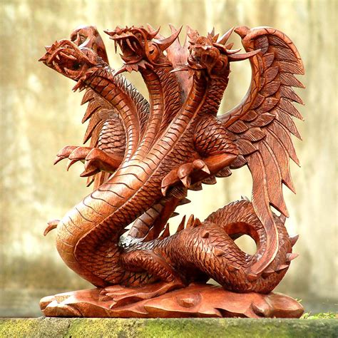 Unique Wood Dragon Sculpture - Guardian of the Home | NOVICA