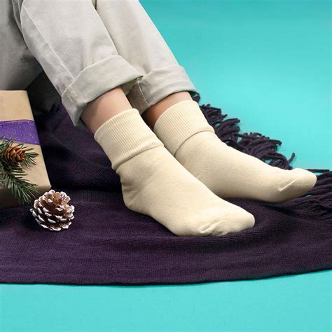 Organic Turn Cuff Socks | Ivory | pediped footwear | comfortable shoes ...