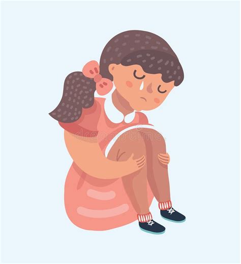 Sad Girl Cartoon Sitting Alone Stock Vector - Illustration of bruises ...