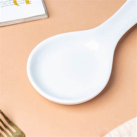 Ceramic Spoon Rest Classic White Online - Premium Spoon Rest | Nestasia