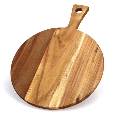 Buy Acacia Wood Cutting Board with Handle Wooden Chopping Board Paddle ...