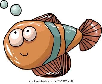 Cheerful Orange Fish Vector Stock Vector (Royalty Free) 244201738 ...