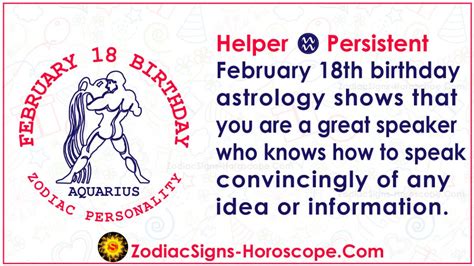 February 18 Zodiac (Aquarius) Horoscope Birthday Personality and Lucky ...