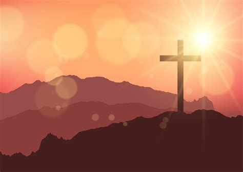 He is risen background with sunset landscape 6200138 Vector Art at Vecteezy