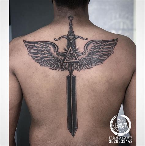 Wings And Sword Tattoo Designs