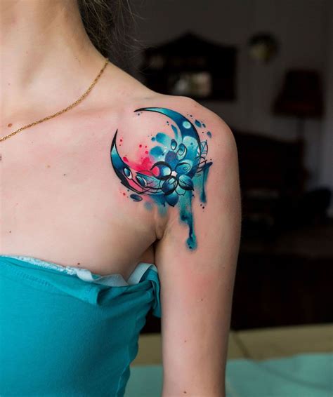 Floral Moon | Flower tattoo shoulder, Moon tattoo designs, Small ...