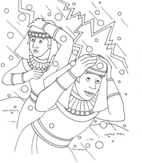 The 7th plague: hail (Exodus 9) | Sunday school coloring pages, Bible ...