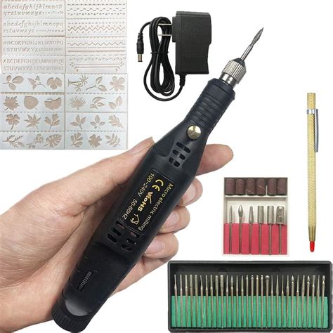 Electric Micro Engraver Pen Mini DIY Vibro Engraving Tool Kit for Metal ...