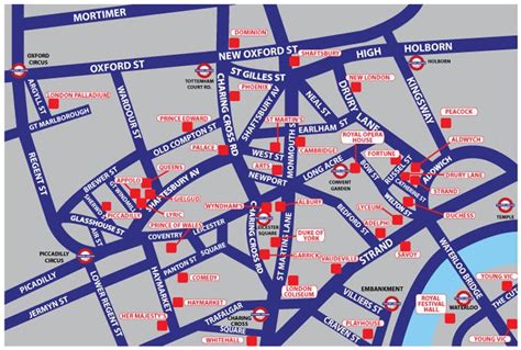 A map of London's West End Theatre Land Venues in relation to London's ...