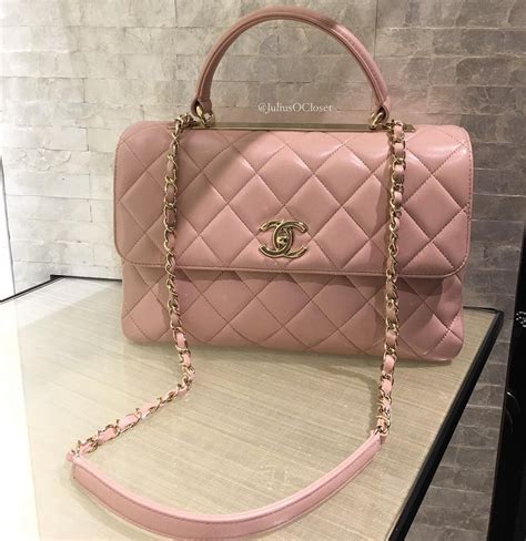 Chanel 'Trendy CC' Flap Bag with Top Handle. Medium Size in Light Pink ...