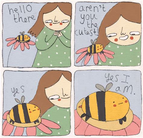 Cute bee comic by tuesday alissia | Cute comics, Funny comics, Funny