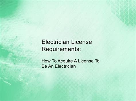 Electrician license requirements