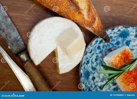 French cheese and baguette stock image. Image of camembert - 197960857