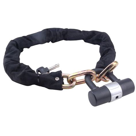 Steel Core 35.5 in. Heavy Duty Iron Chain with Keyed Padlock and ...