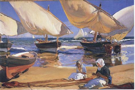 Joaquín Sorolla y Bastida (1863 - 1923) On the Beach at Valencia 1916 ...