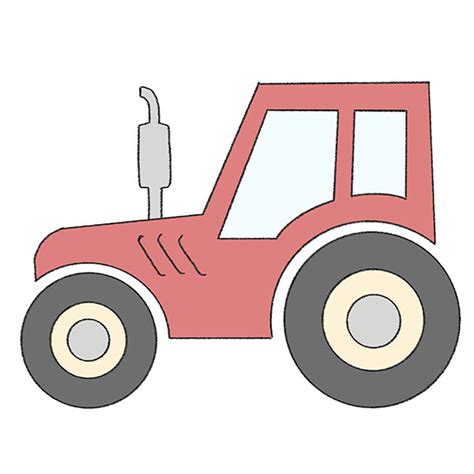 How to Draw a Tractor - Easy Drawing Tutorial For Kids