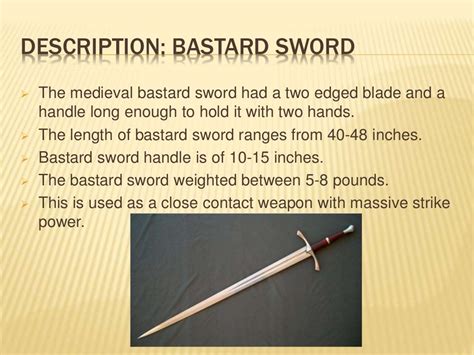 History of bastard sword